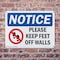 Signmission Please Keep Feet Off Walls, 10 in W x Rectangle, Plastic OS-2PACK-NS-P-710-L-17473 - alternate 8